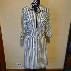 Mlle Gabrielle Black and White Striped Dress Womens Large Mlle Gabrielle